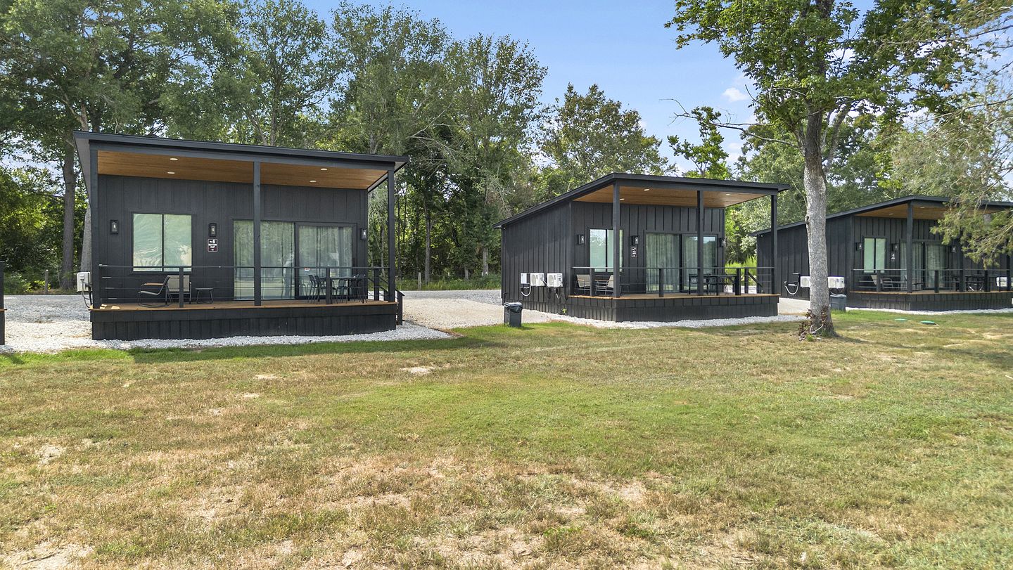 Modern Farmhouse Tiny Home Resort with Goats & Pool near Houston, Hempstead Texas