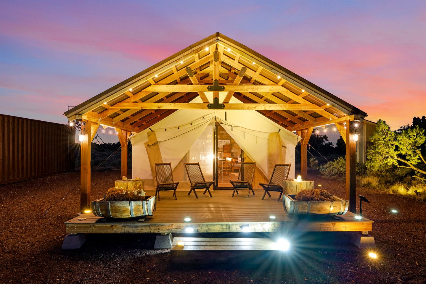 Secluded Luxury Bell Tent with Stargazing and Desert Views near Grand Canyon South Rim, Arizona