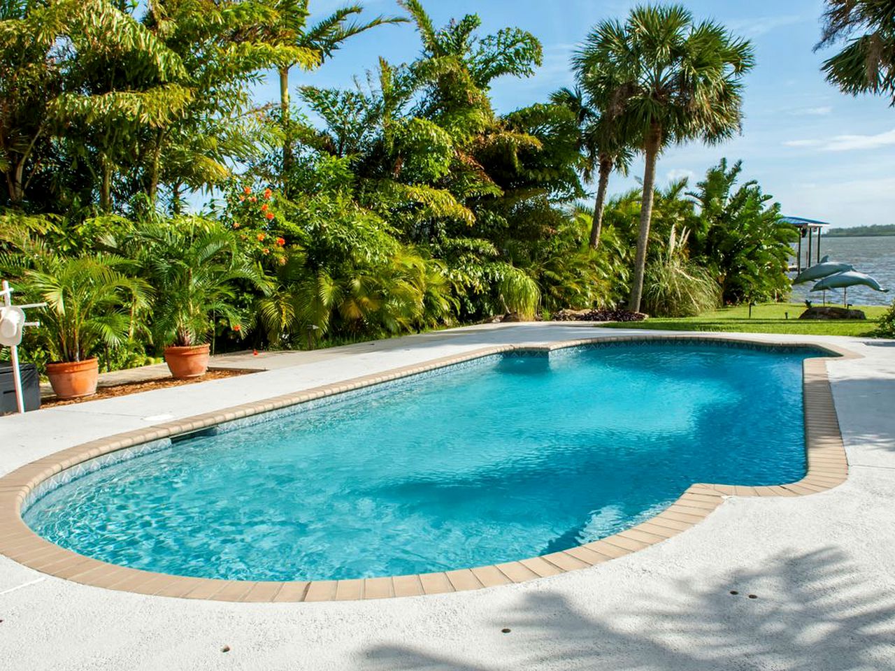 Waterfront Cottage Rental with a Heated Pool on the Indian River in Florida