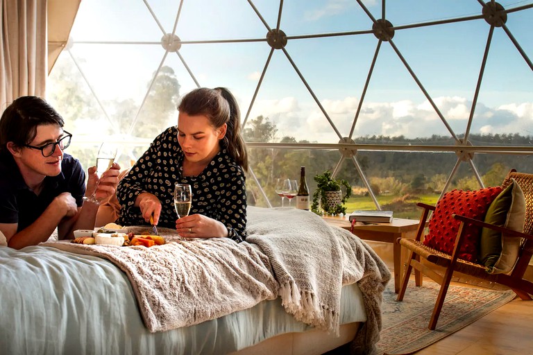 Check out this incredible tent, perfect for glamping. Tasmania weekend getaways await!