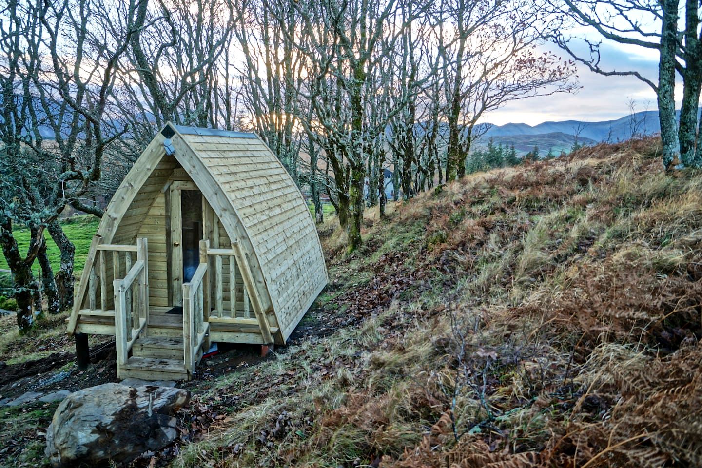 Majestic Pod Rental for a Glamping Getaway in the Forest near Westport, Mayo