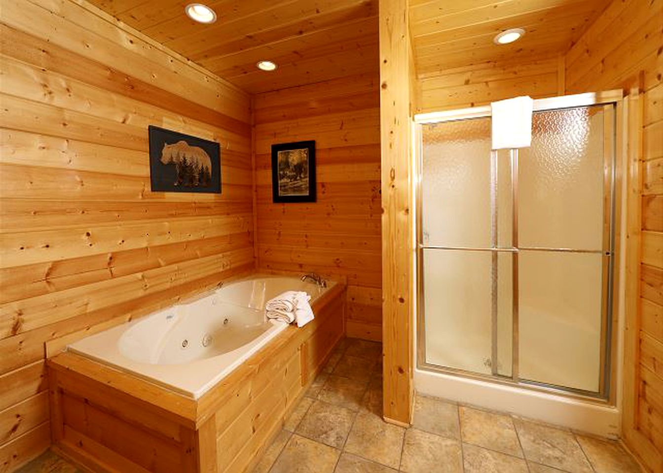 Dog-Friendly Log Cabin with Theater Room for Group Getaway in Sevierville, Tennessee