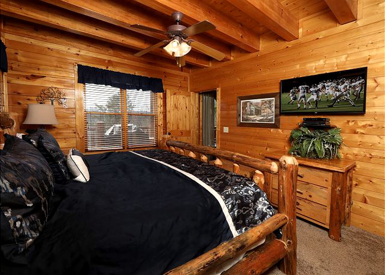 Dog-Friendly Log Cabin with Theater Room for Group Getaway in Sevierville, Tennessee