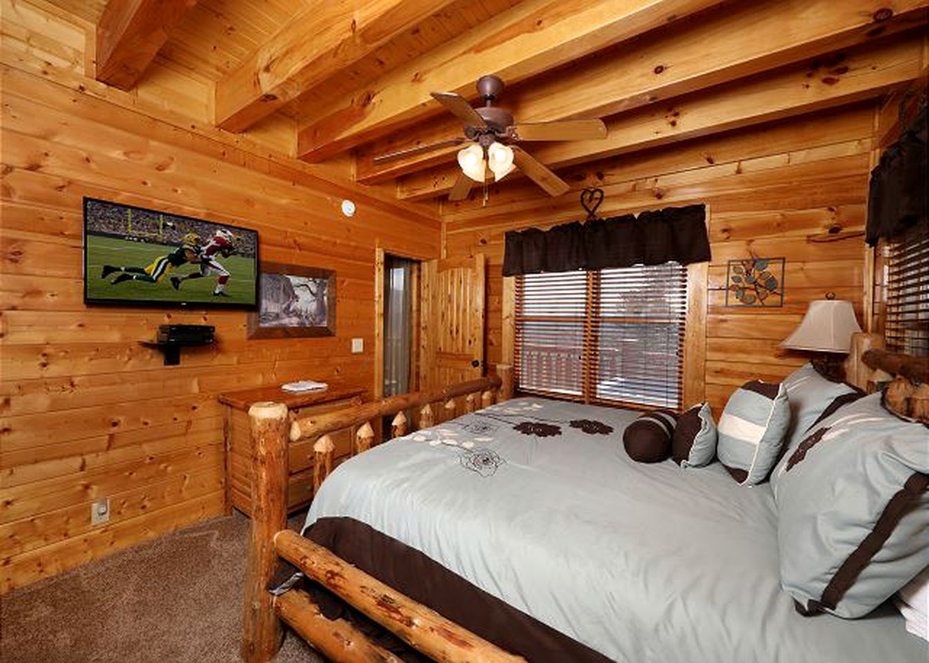 Dog-Friendly Log Cabin with Theater Room for Group Getaway in Sevierville, Tennessee
