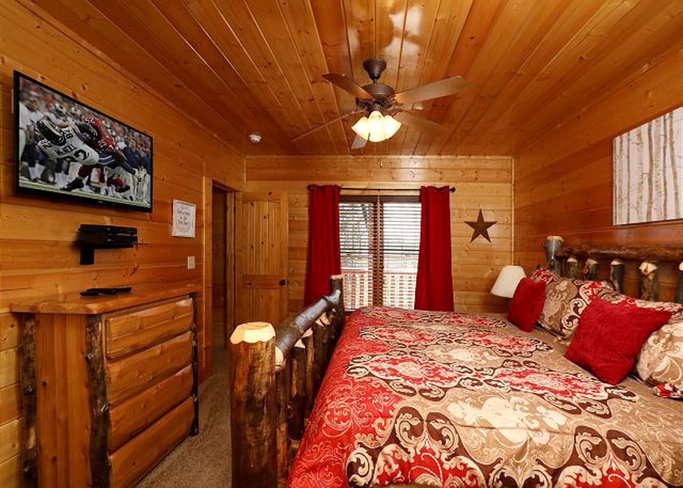Dog-Friendly Log Cabin with Theater Room for Group Getaway in Sevierville, Tennessee