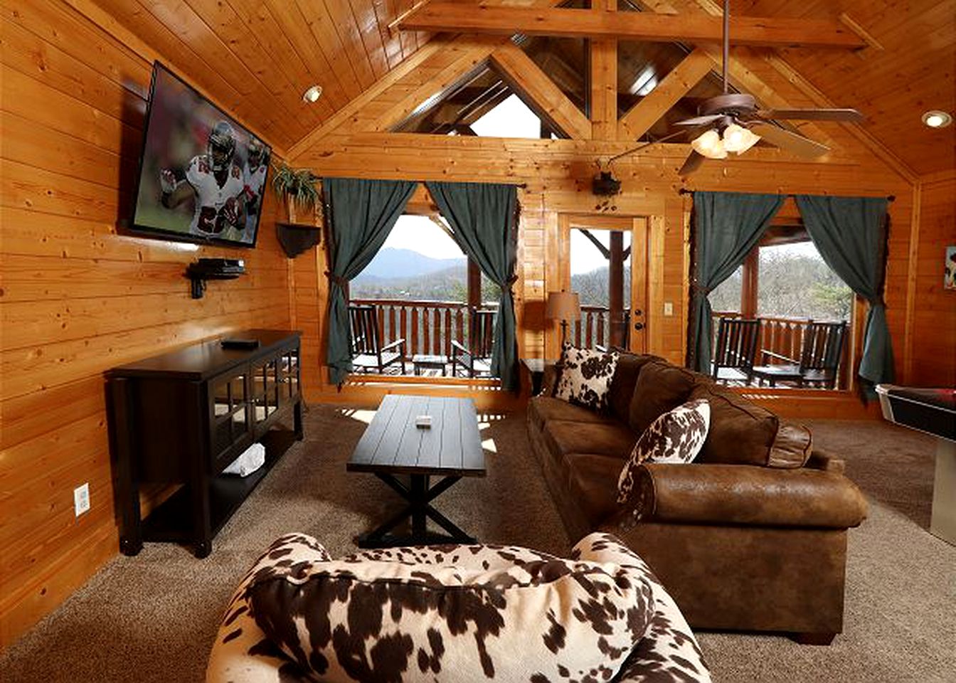Dog-Friendly Log Cabin with Theater Room for Group Getaway in Sevierville, Tennessee