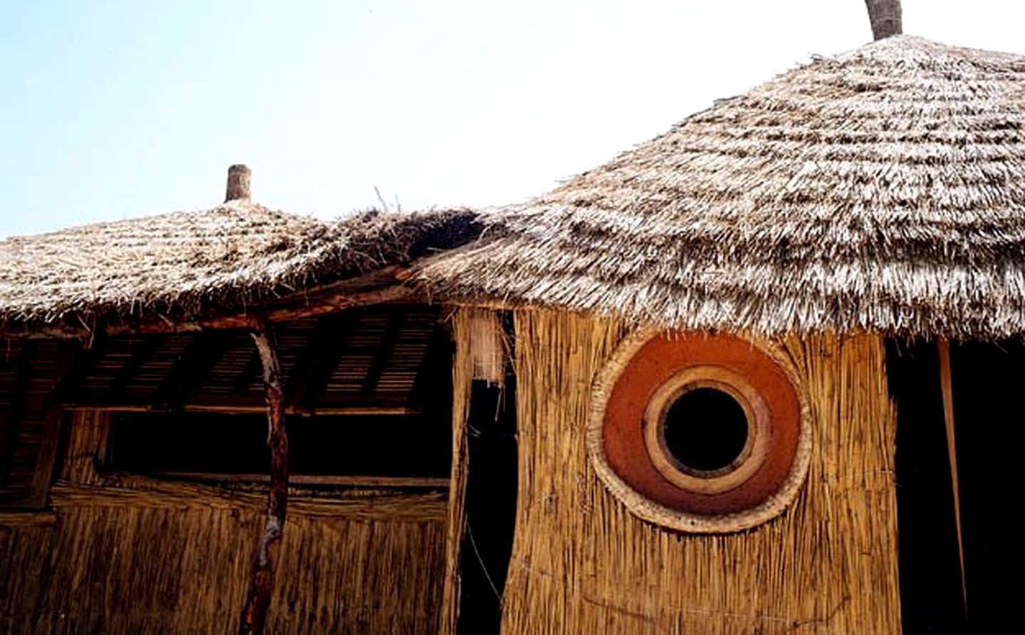 Elegant Beachside Huts near a Vibrant Port Town in Senegal, Africa