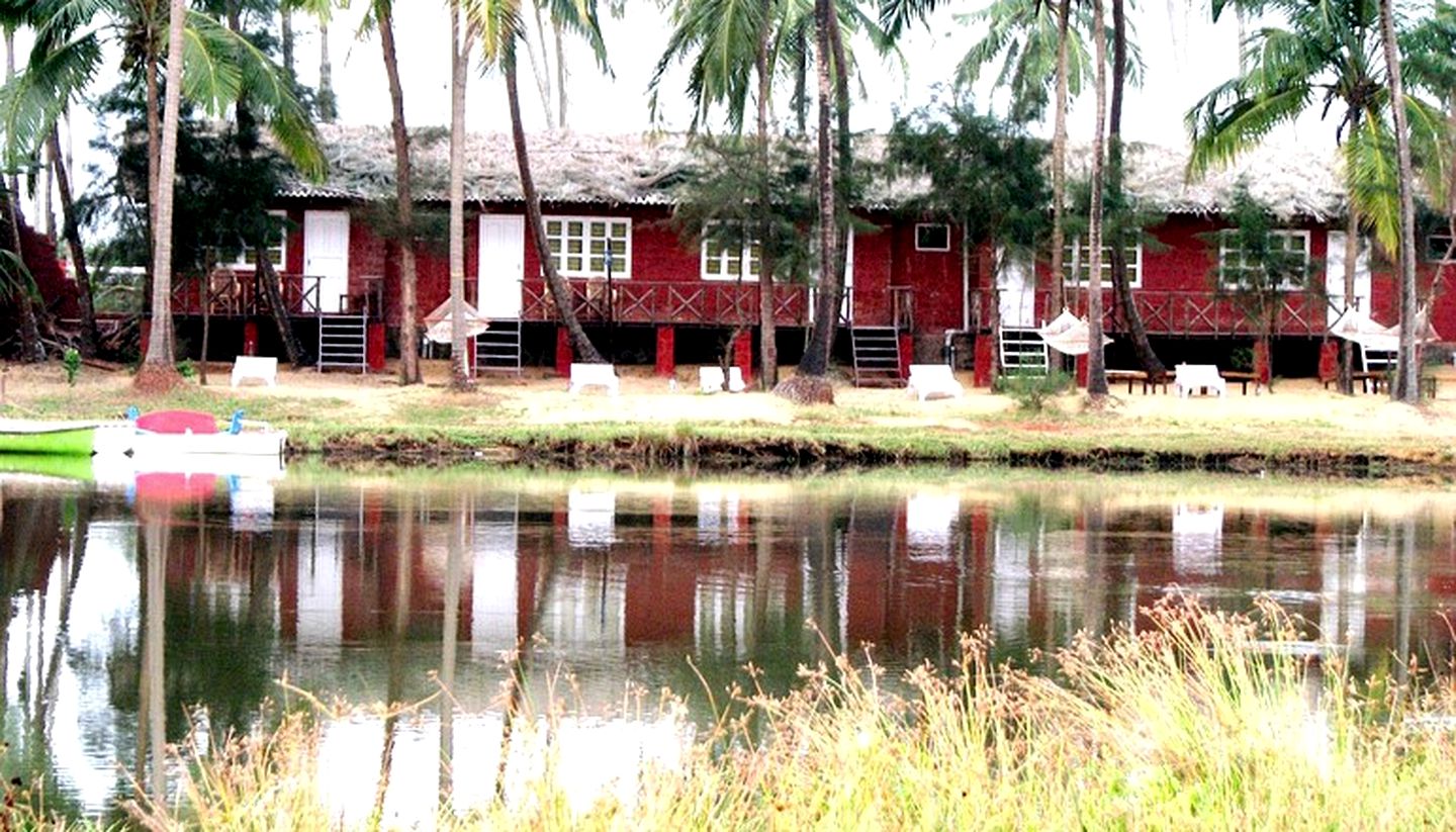 Elevated Thatched Cabins on Beach Village Resort, India