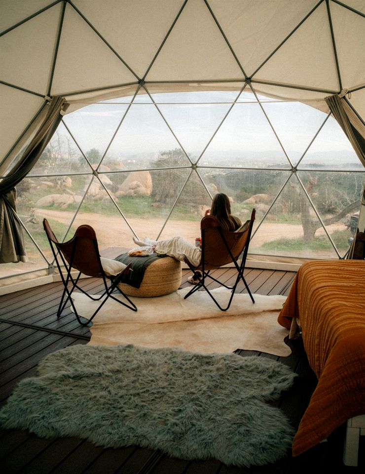 Enchanting Dome Glamping with Mountain and Pacific Views Near Fallbrook in Southern California