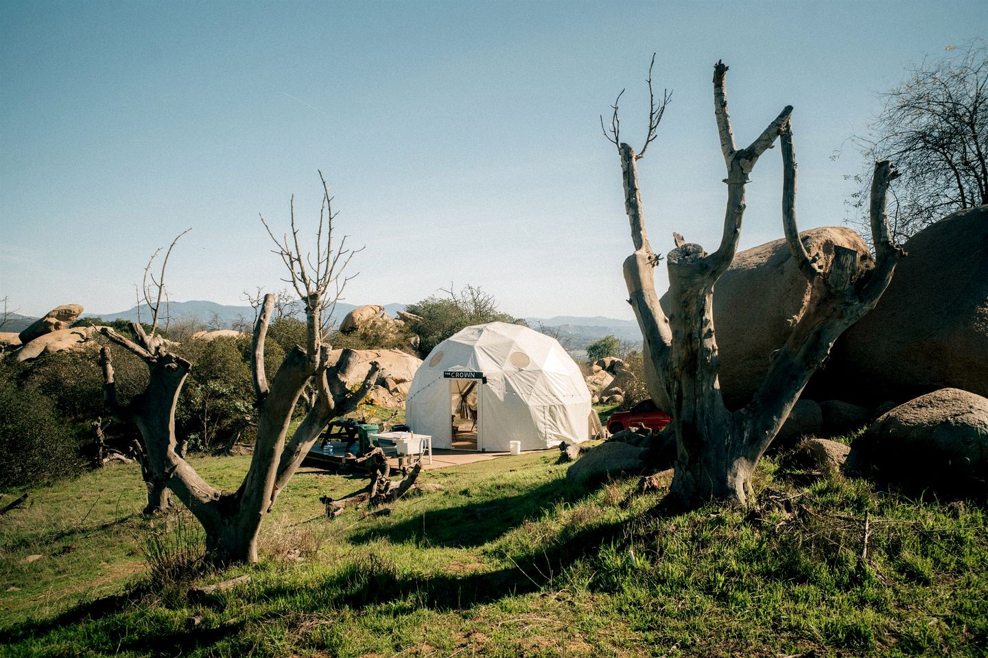 Enchanting Dome Glamping with Mountain and Pacific Views Near Fallbrook in Southern California