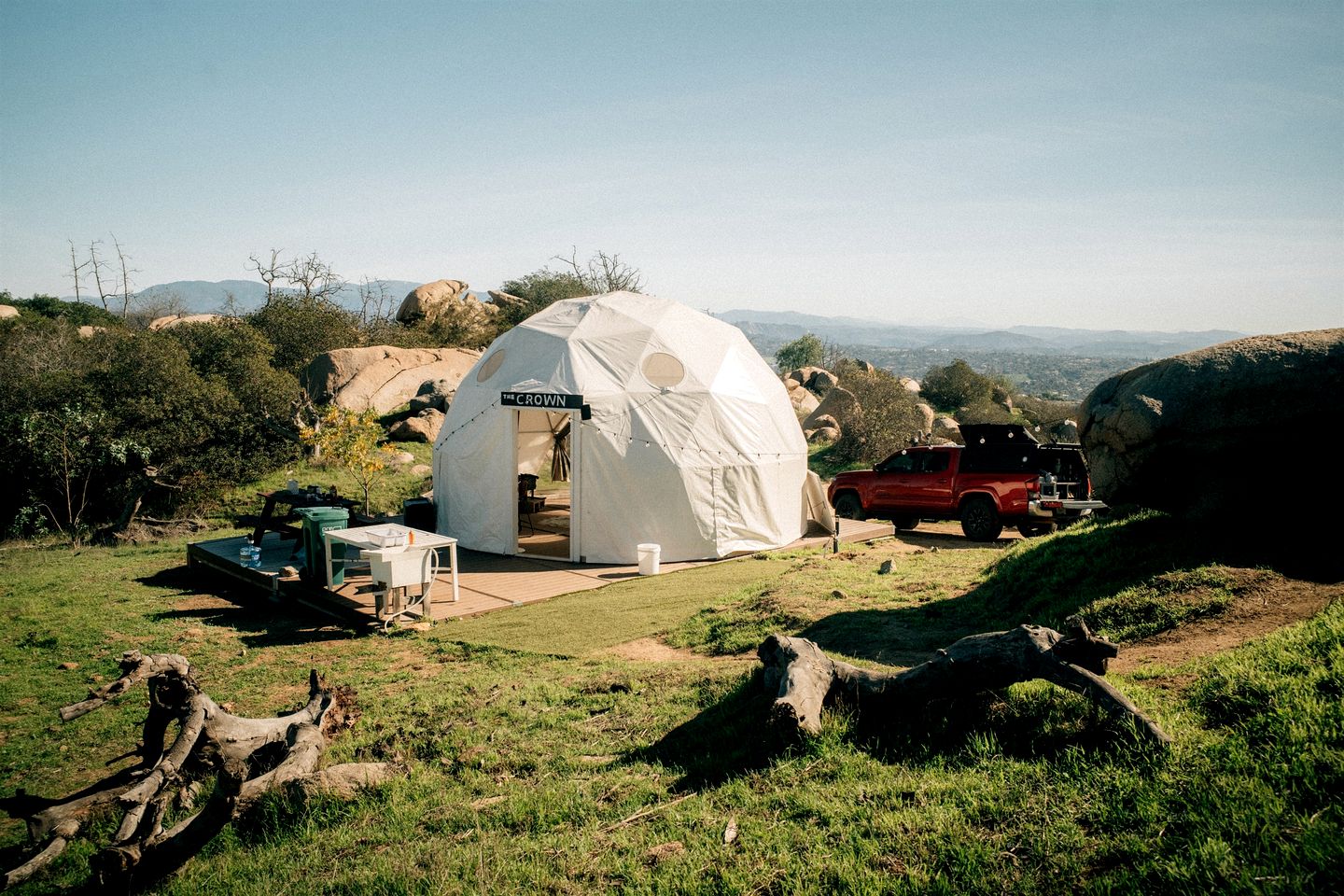 Enchanting Dome Glamping with Mountain and Pacific Views Near Fallbrook in Southern California