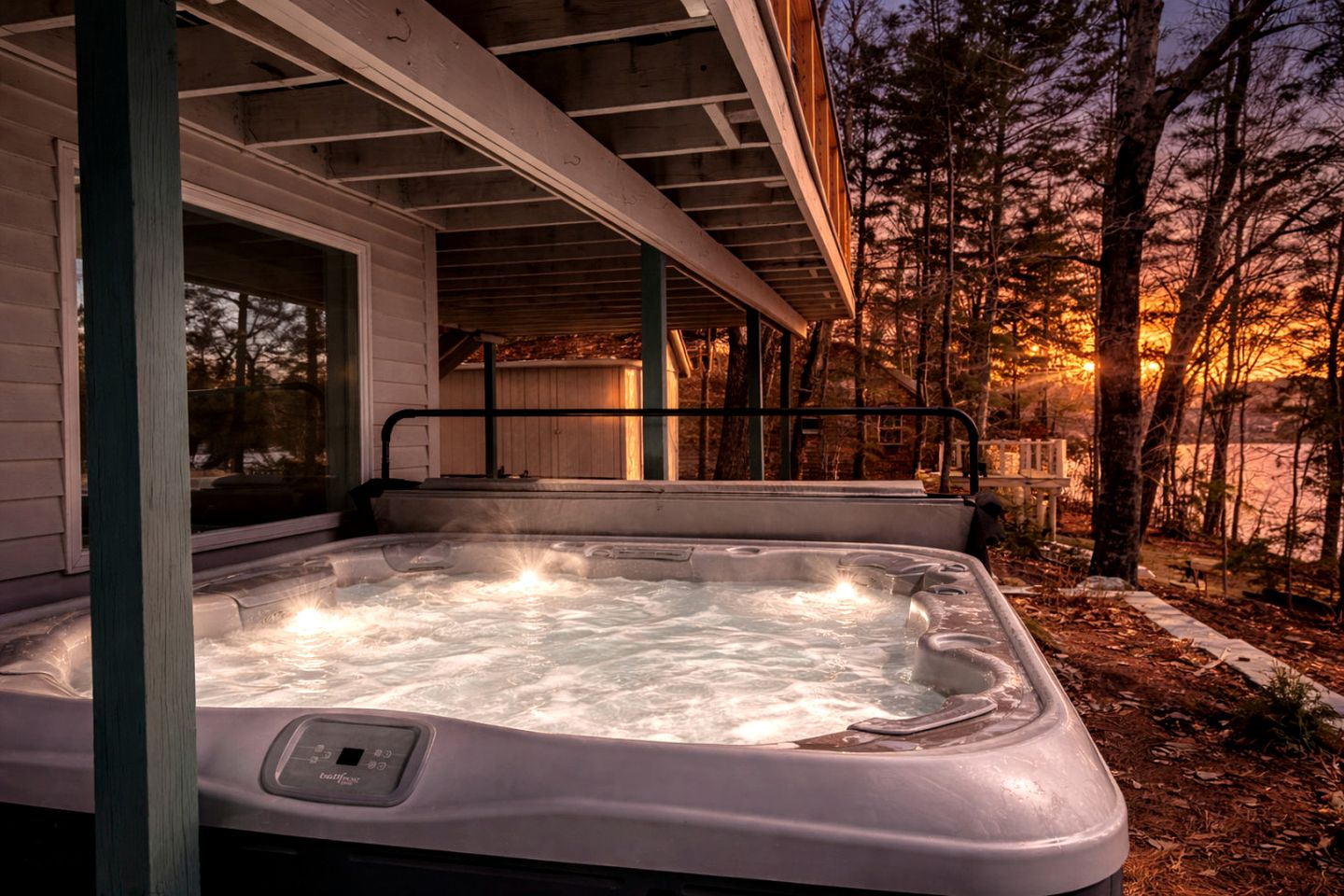 Enchanting Lakefront Cabin Retreat with Hot Tub and Fire Pit on Sebago Lake in Maine