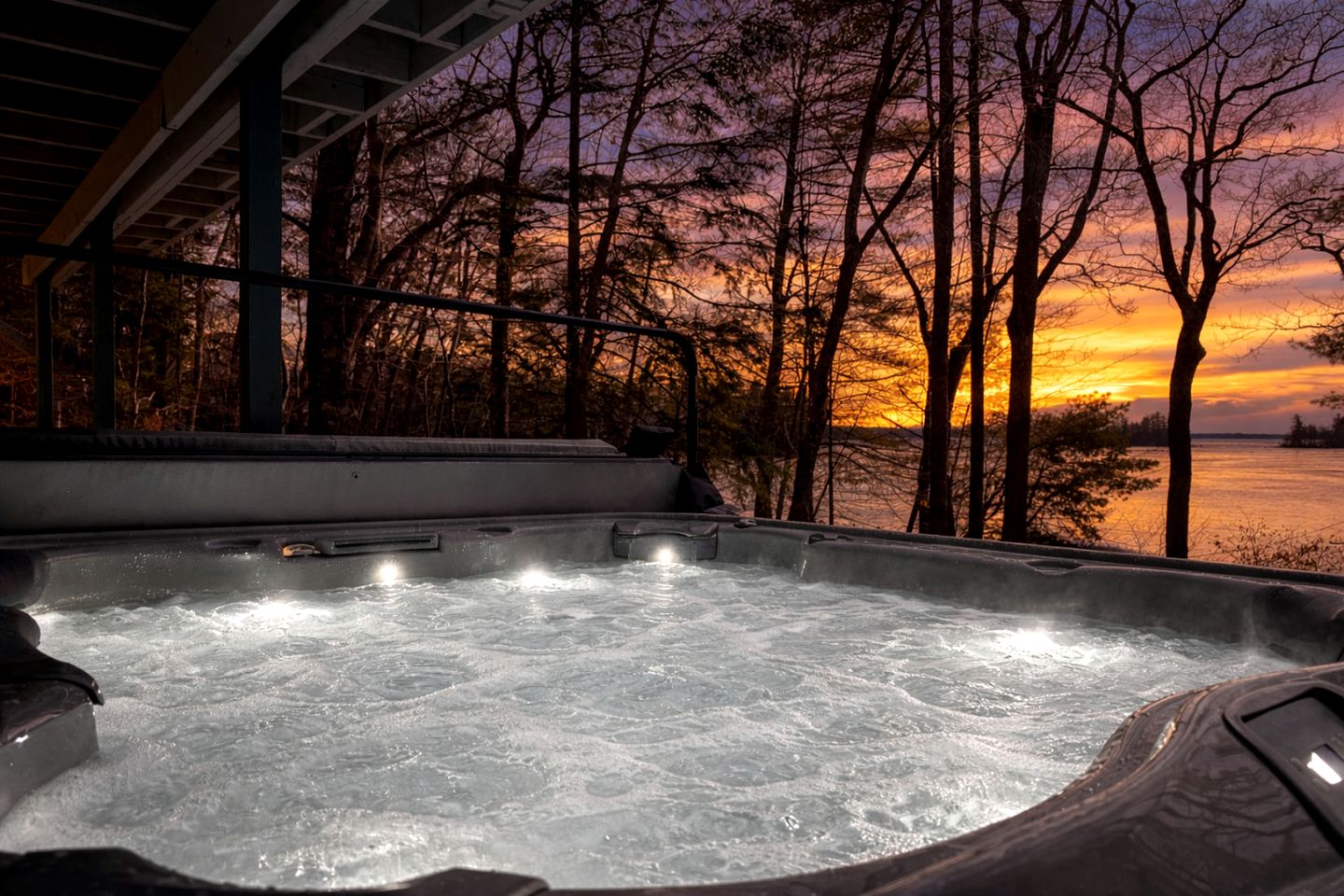Enchanting Lakefront Cabin Retreat with Hot Tub and Fire Pit on Sebago Lake in Maine