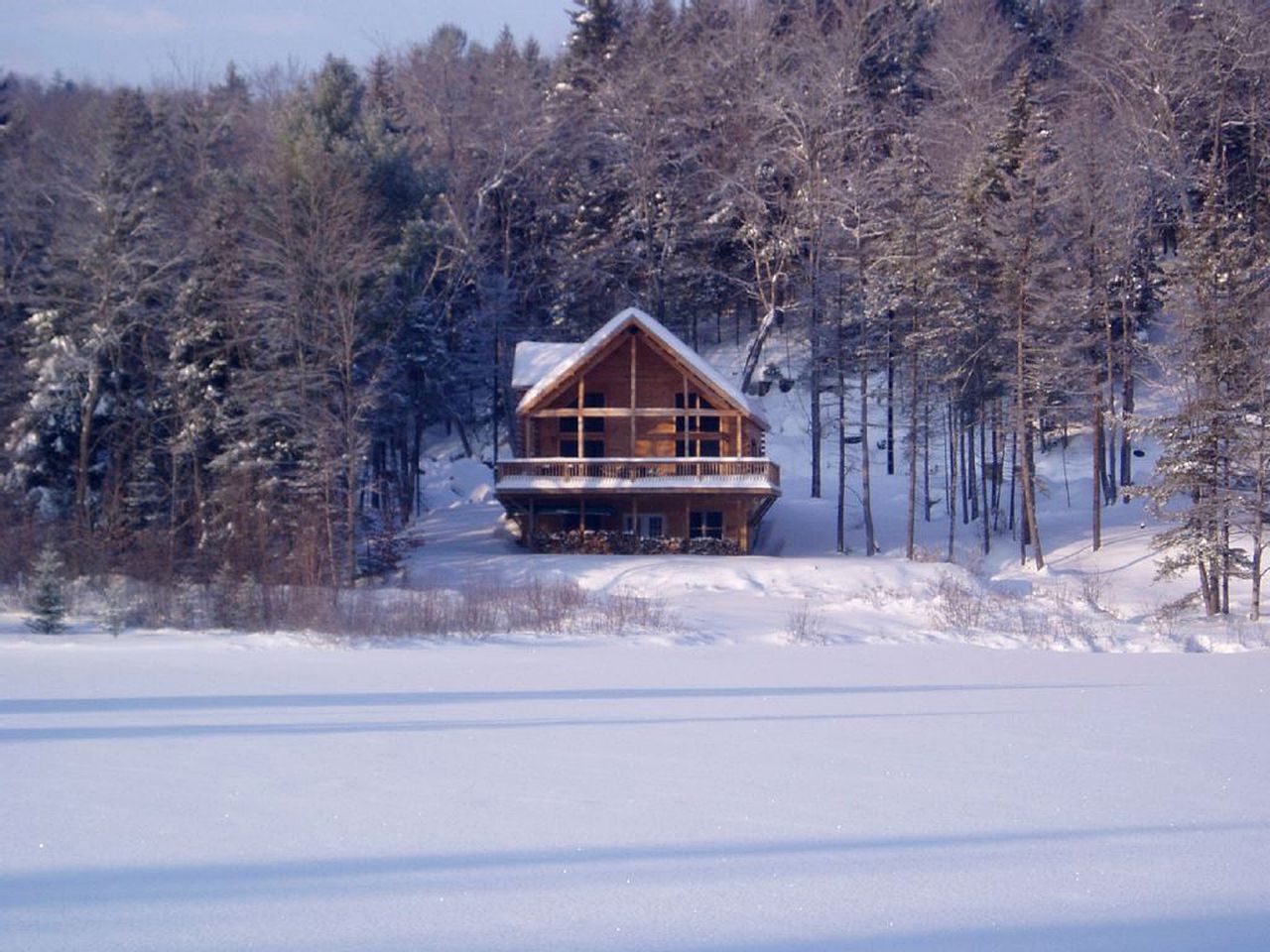 Enormous Cabin Rental Overlooking Spruce Lake in Wilmington, Vermont