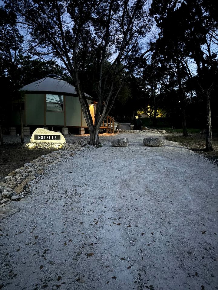 Tranquil Luxury Yurt Cabin with Private Hot Tub Near Canyon Lake, Texas