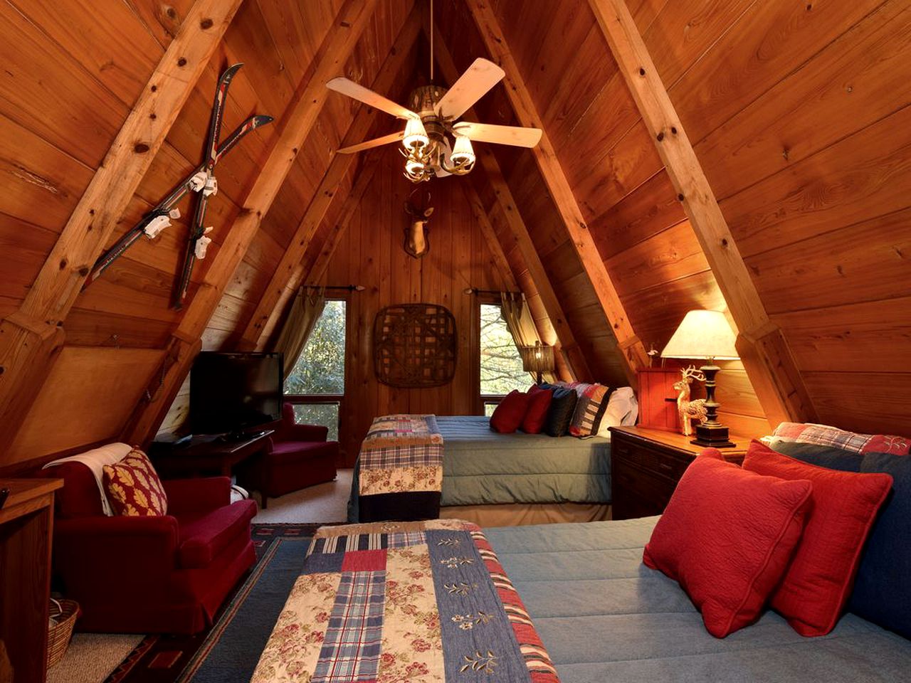 European-Style A-Frame Cabin Rental near Grandfather Mountain in Boone, North Carolina