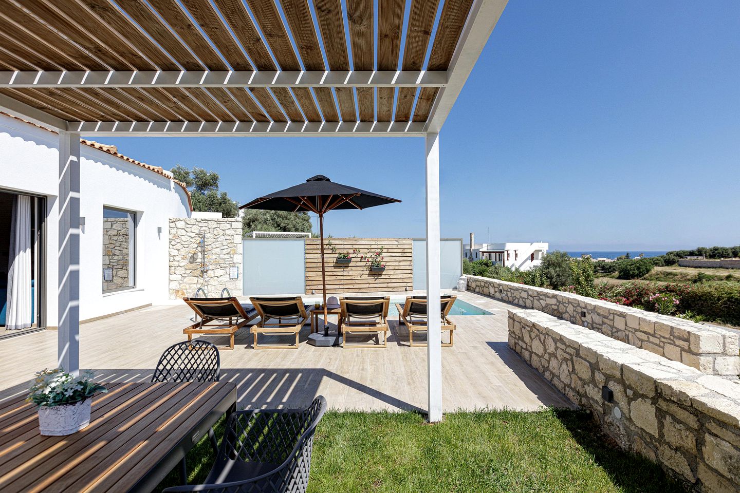 Contemporary Villa with Private Pool and Sea Views near Rethymno, Crete
