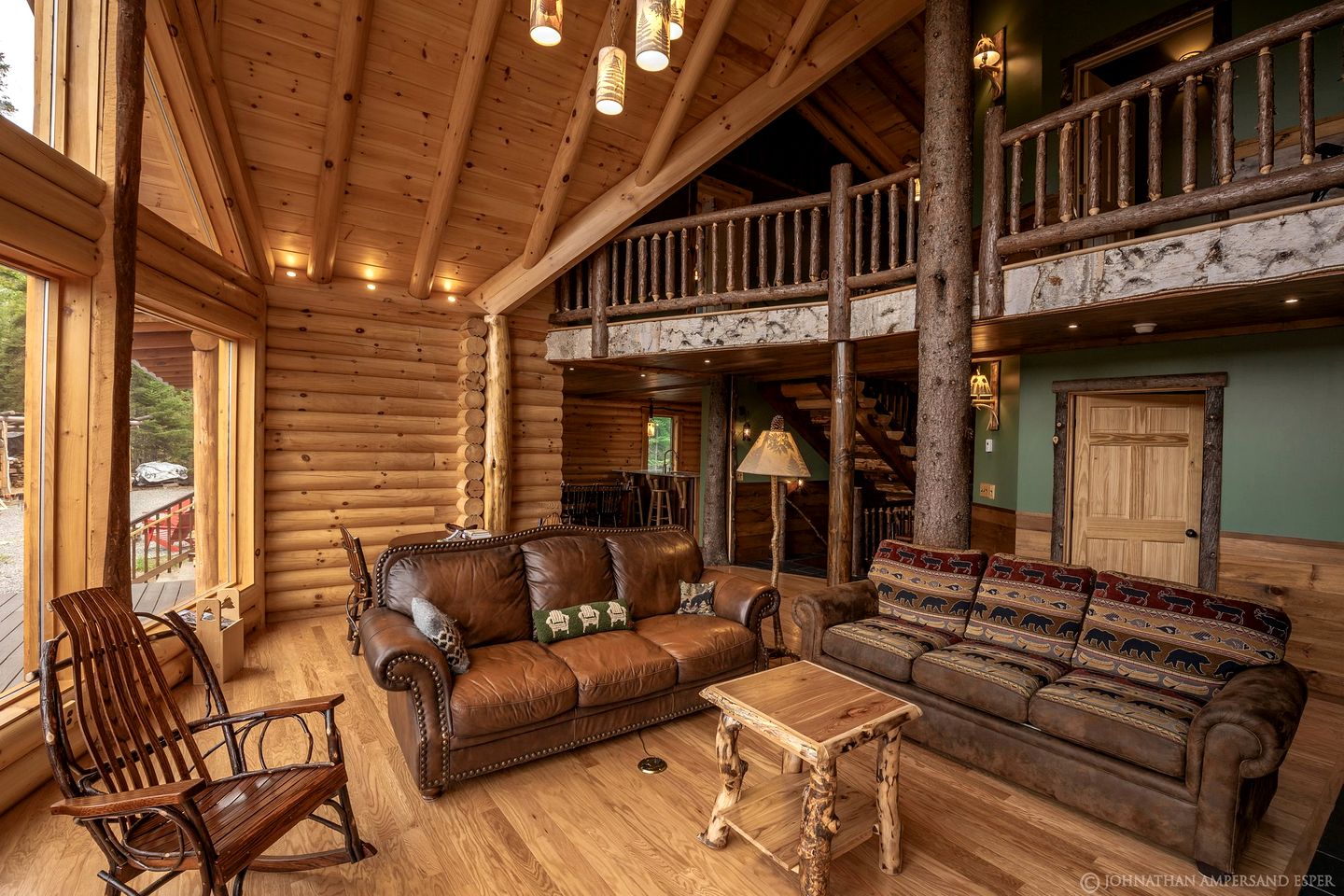 Experience Hilltop Privacy in a Luxury Log Home with Epic Mountain Views in Lake Placid, NY