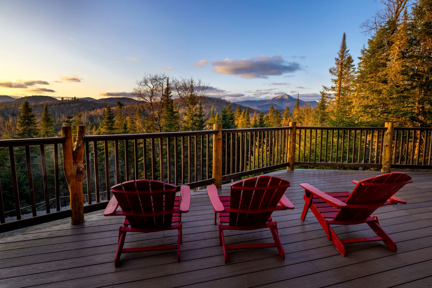 Experience Hilltop Privacy in a Luxury Log Home with Epic Mountain Views in Lake Placid, NY