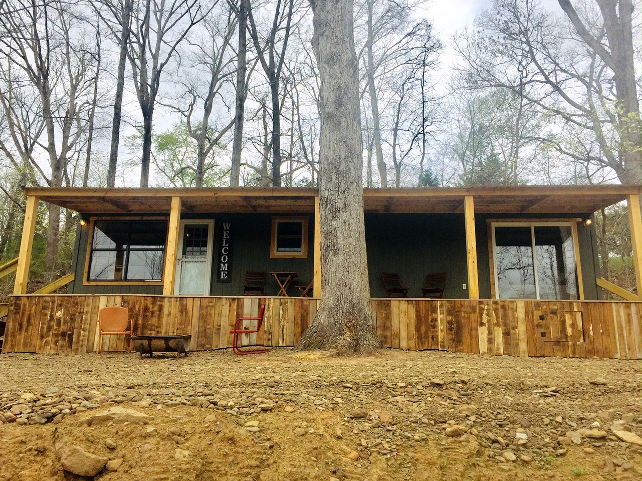 Rustic cabin rental in the Ozark National Forest in Fayetteville, Arkansas.