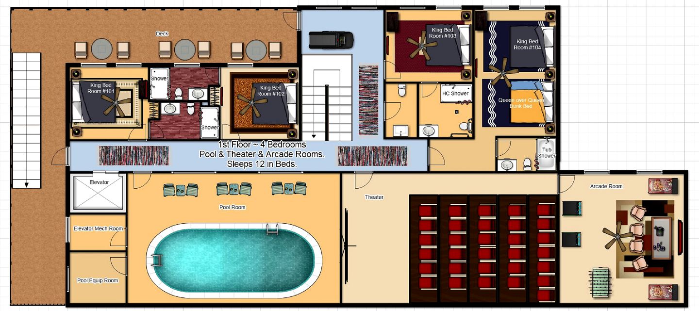 Extraordinary Vacation Cabin for Large Group Rental in Pigeon Forge, Tennessee