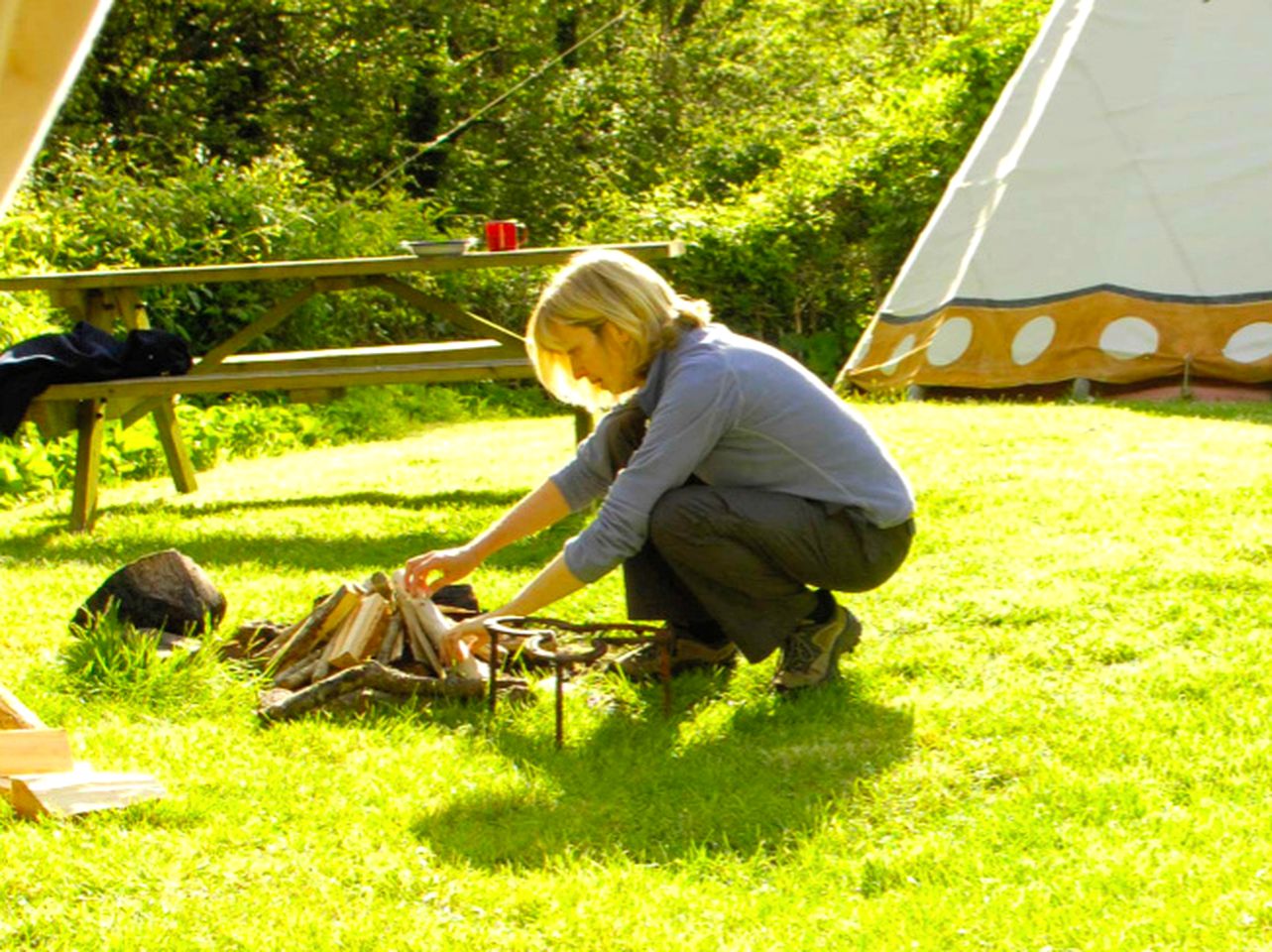 Family-Friendly Tipi Rental in a Private Clearing for a Unique Holiday in Cornwall, England