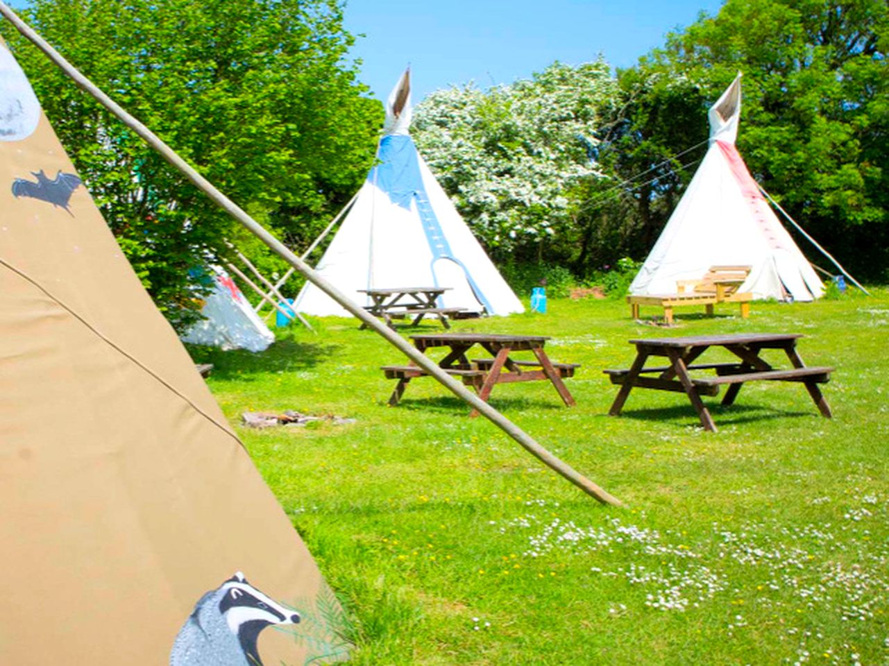 Family-Friendly Tipi Rental in a Private Clearing for a Unique Holiday in Cornwall, England