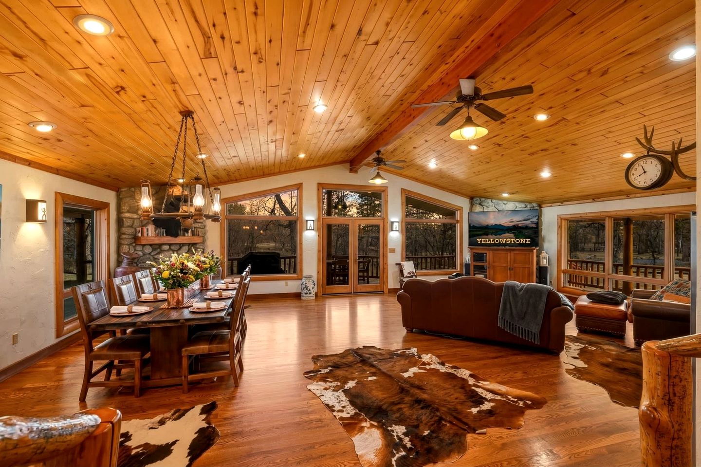 Spacious Retreat with Stone Fireplace & Pond Views in Banner, Wyoming