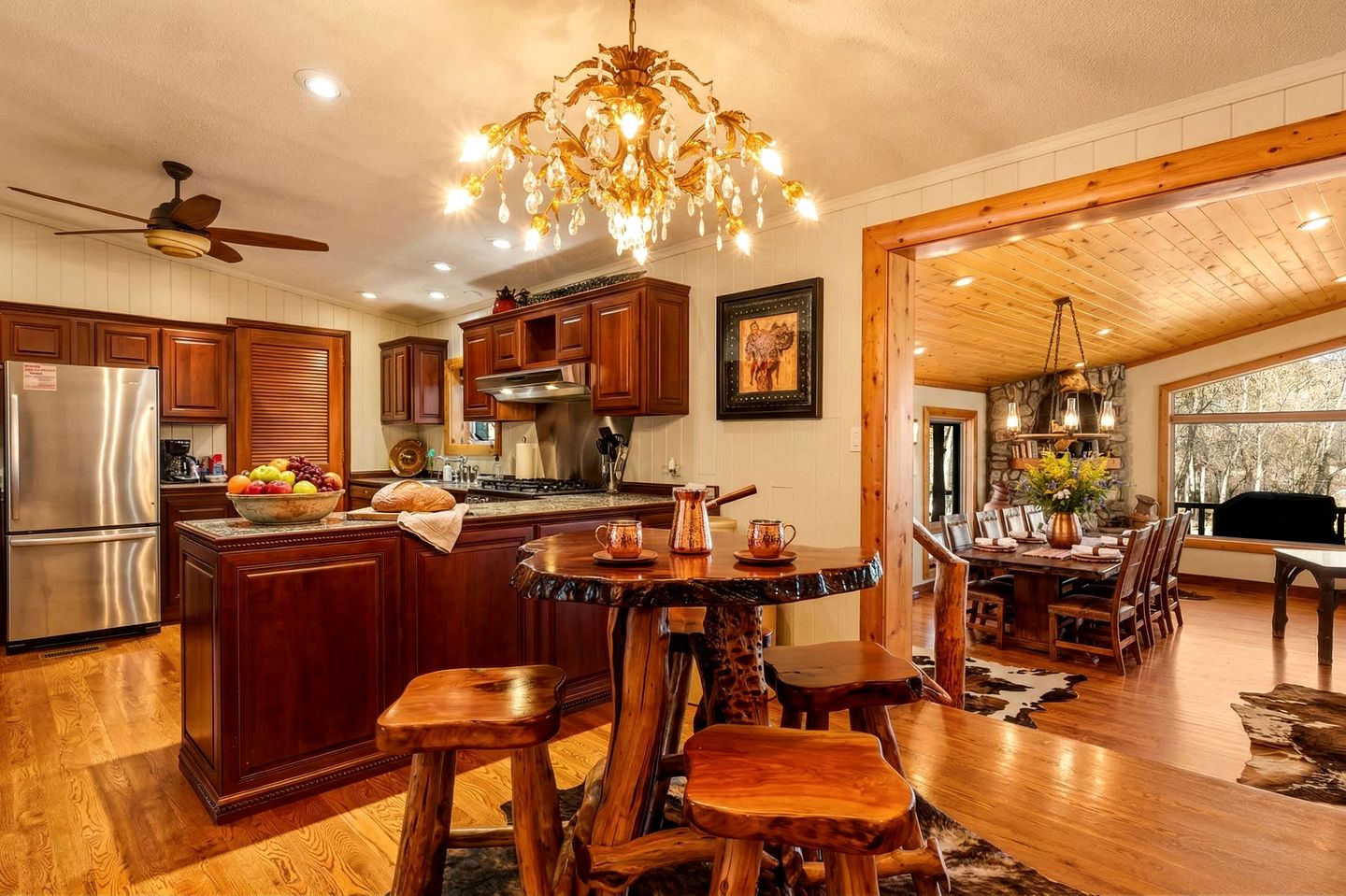 Spacious Retreat with Stone Fireplace & Pond Views in Banner, Wyoming