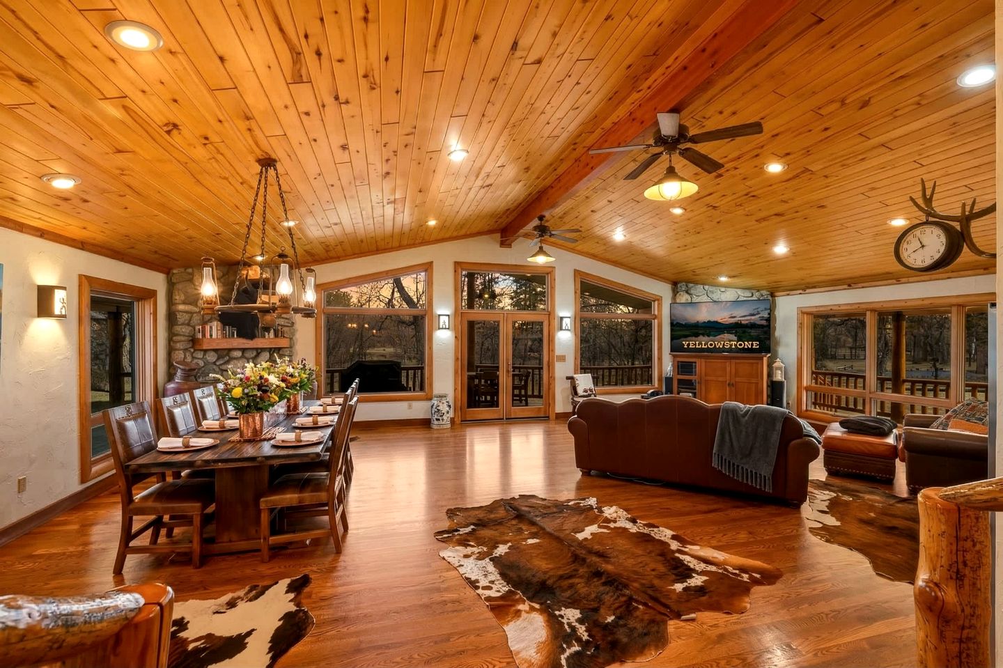 Spacious Retreat with Stone Fireplace & Pond Views in Banner, Wyoming