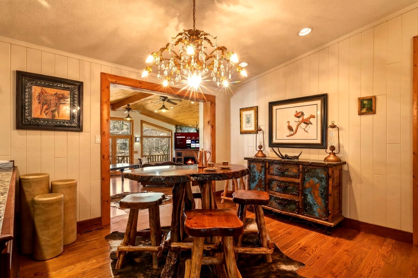 Spacious Retreat with Stone Fireplace & Pond Views in Banner, Wyoming