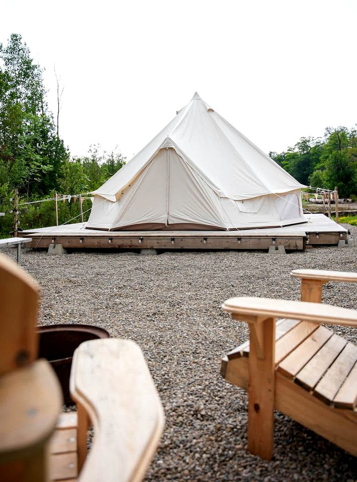 Fantastic Bell Tent Fire Pit and Barbecue Provided in Northern Bruce Peninsula, Ontario
