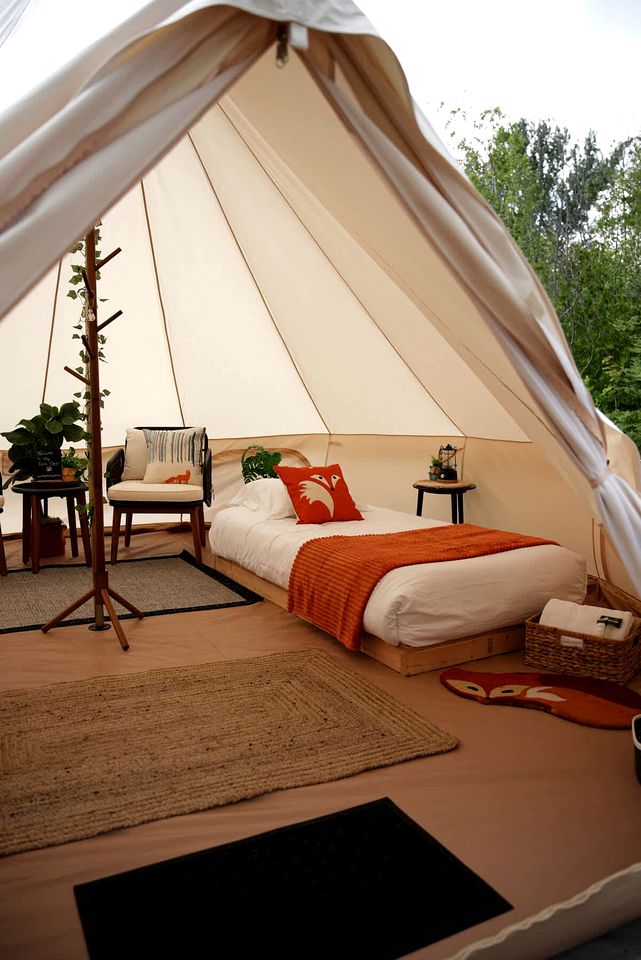 Fantastic Bell Tent Fire Pit and Barbecue Provided in Northern Bruce Peninsula, Ontario