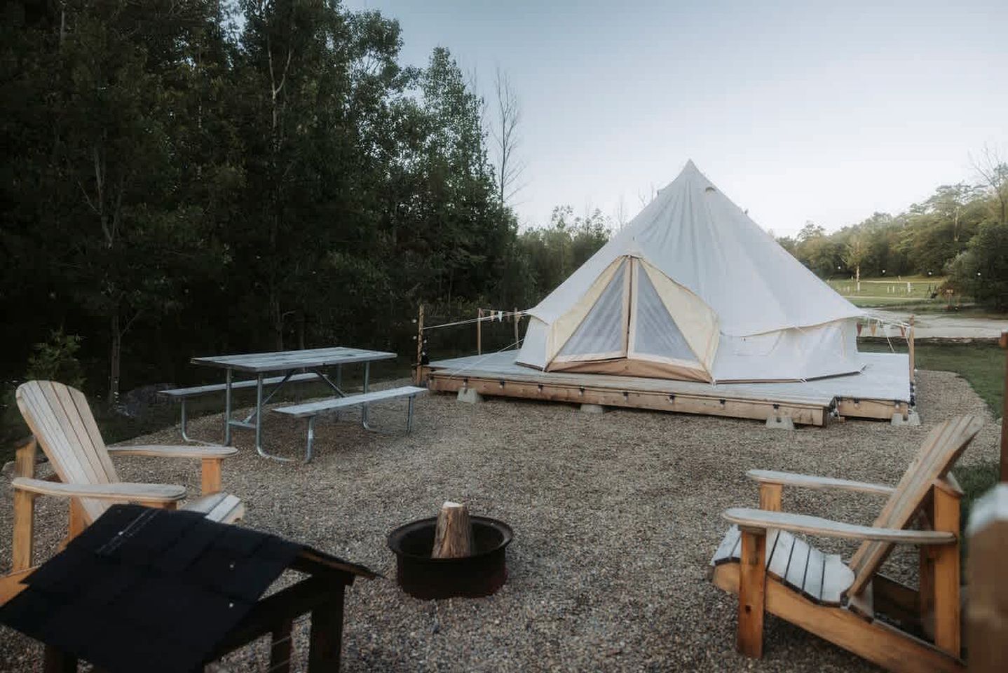 Fantastic Bell Tent Fire Pit and Barbecue Provided in Northern Bruce Peninsula, Ontario