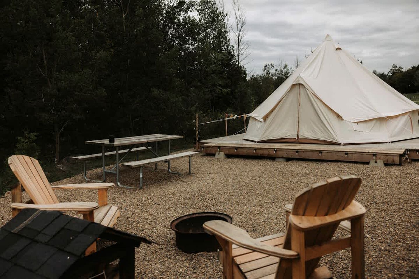 Fantastic Bell Tent Fire Pit and Barbecue Provided in Northern Bruce Peninsula, Ontario