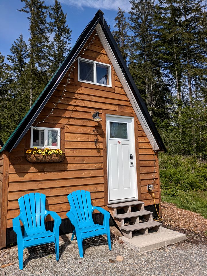 Rustic Farm-Themed Cabin with Forest Views, Trails & Animal Encounters near Homestead Farm in British Columbia, Canada