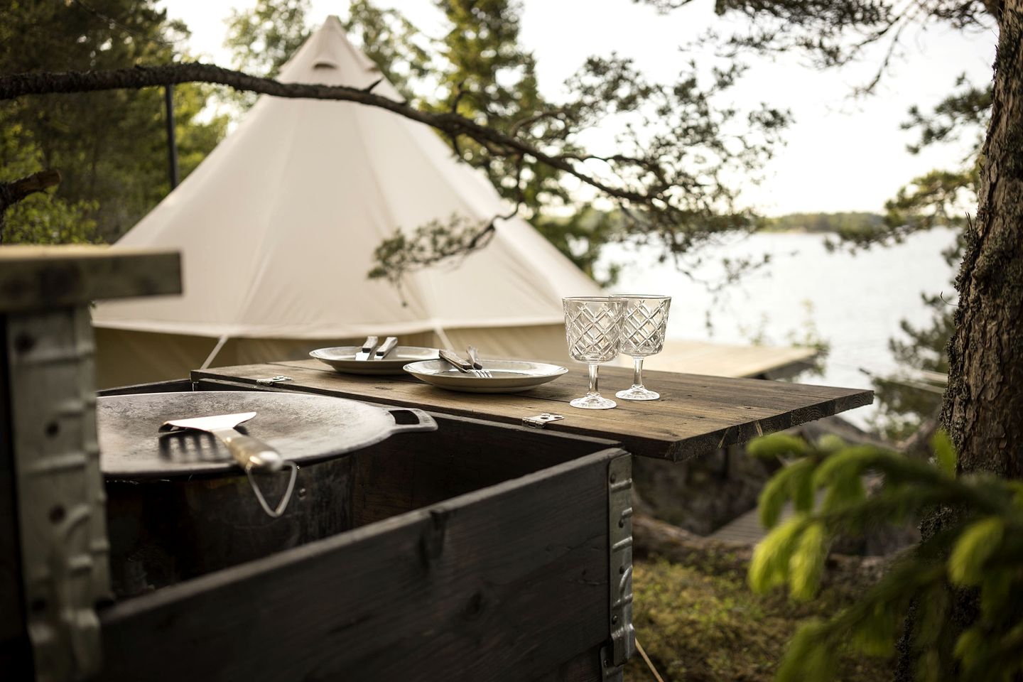 Luxury Camping at Kayaking Property on Island in Stockholm Archipelago, Sweden