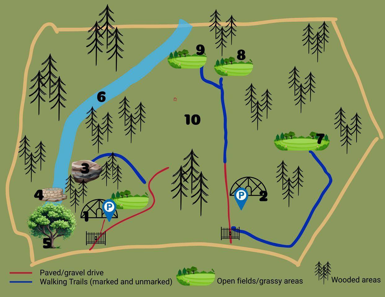 Fiberglass Geodesic Dome on a Hundred Acres of Private Woodlands near Lake Sinclair, Georgia
