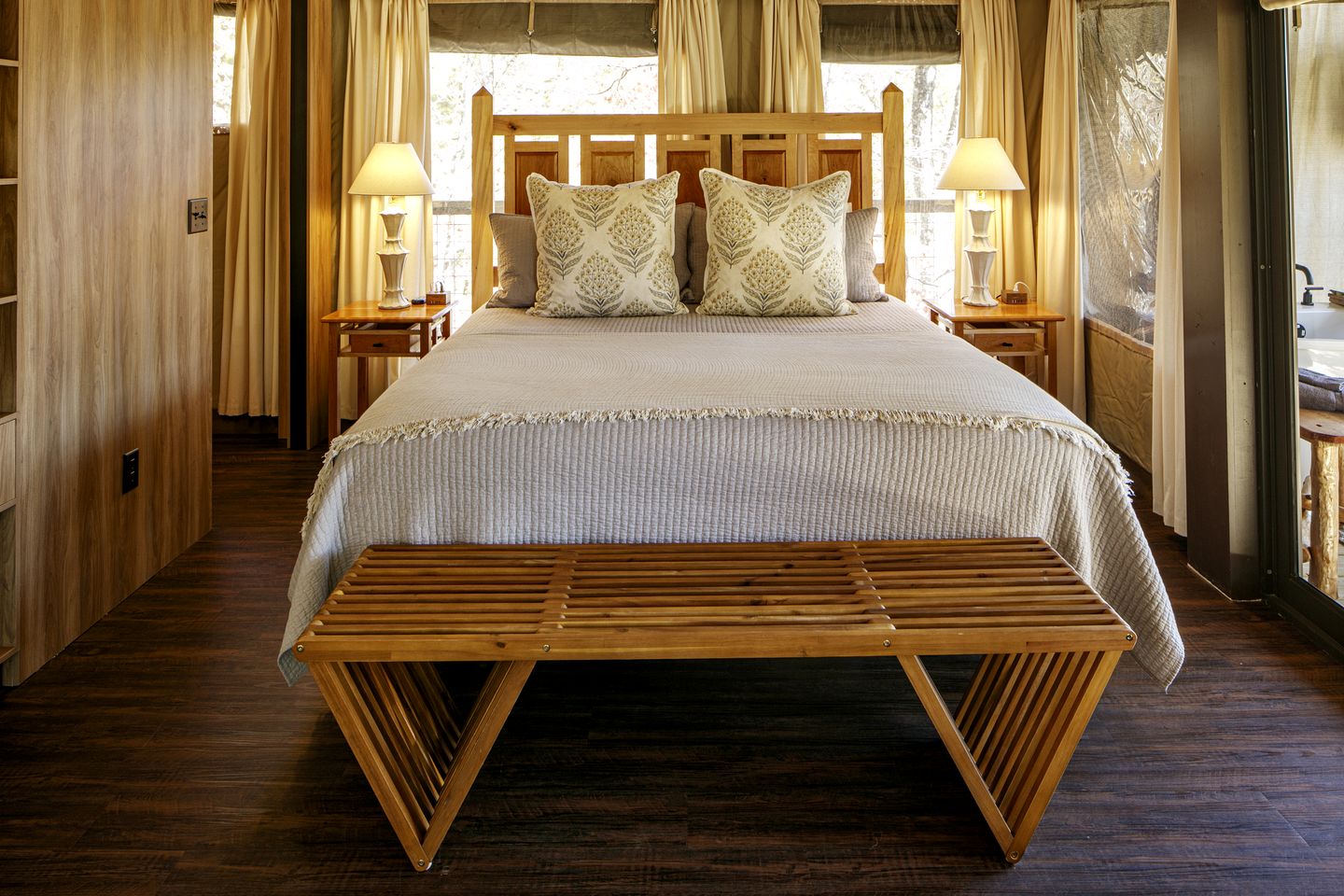 Secluded Glamping Tree Tent with Outdoor Soaking Tub & Private Pizza Oven Near Waterfalls, Zirconia, NC