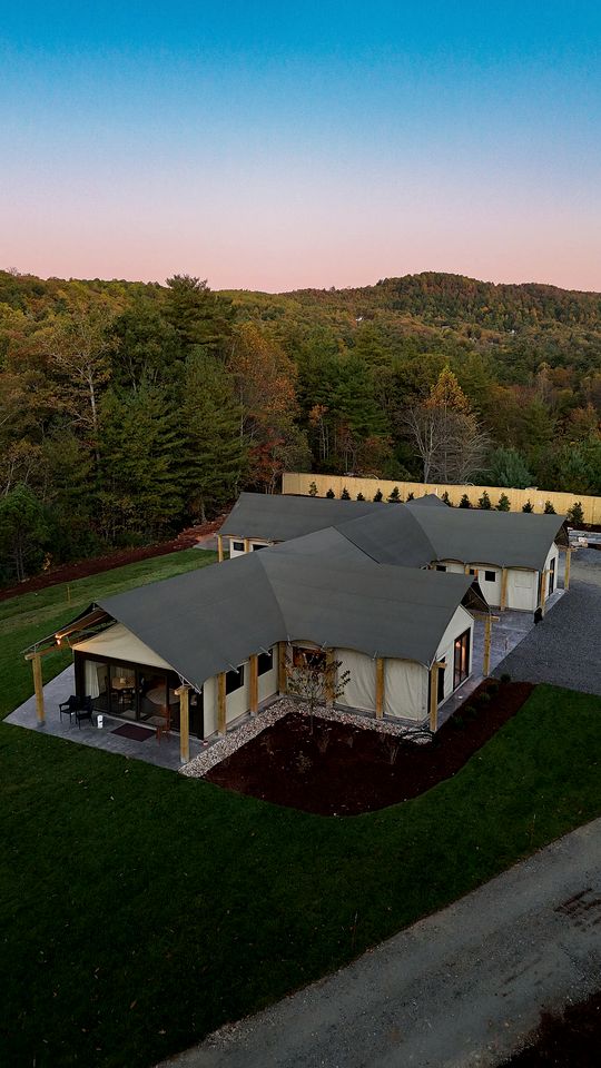 Secluded Glamping Tree Tent with Outdoor Soaking Tub & Private Pizza Oven Near Waterfalls, Zirconia, NC