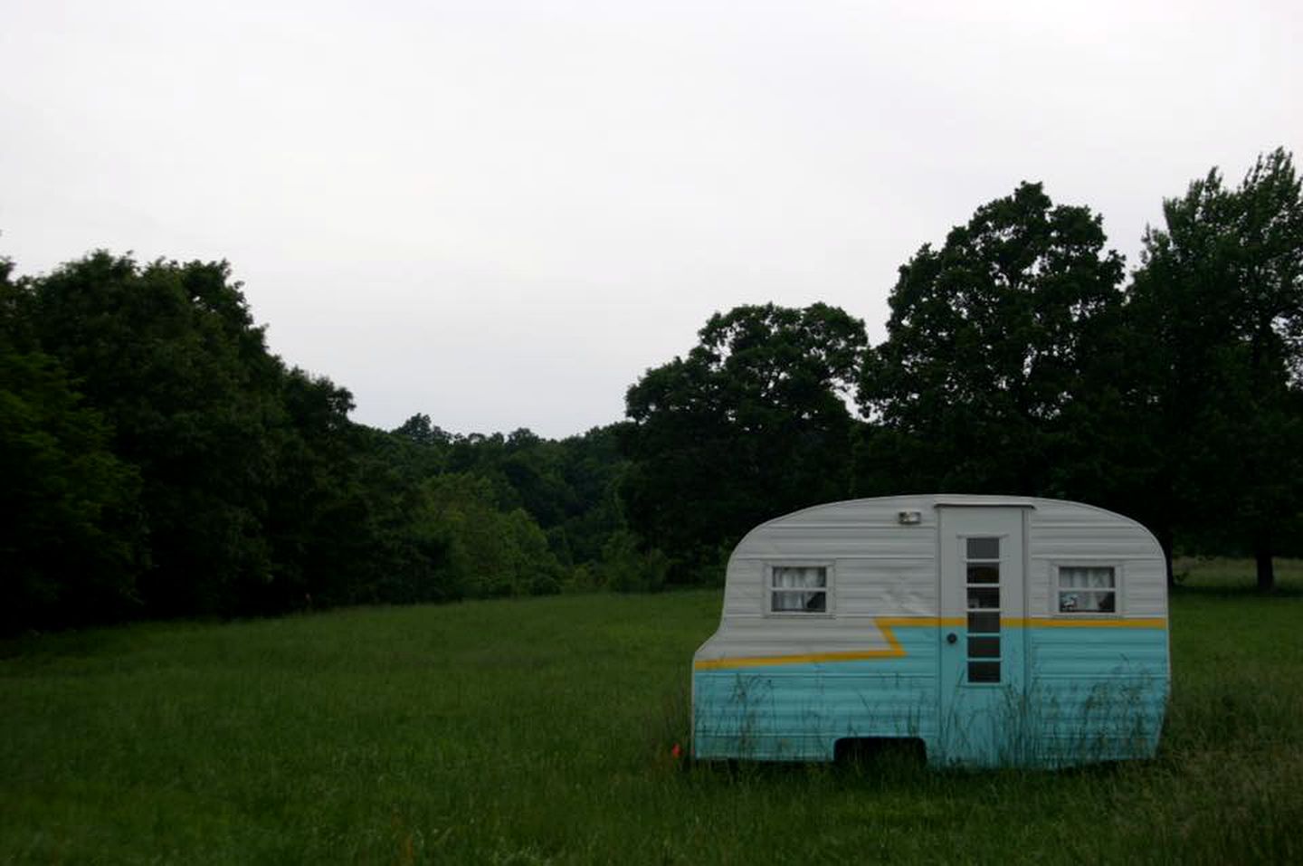 Retro Vacation Trailer with Colorful Interior near Fayetteville and Ozark National Forest, Arkansas