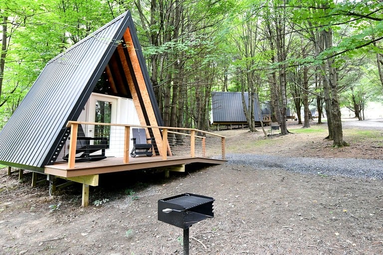 Accessible A-Frame Cabin on a Wonderful Campground for a Memorable Outdoor Escape in Canandaigua, New York