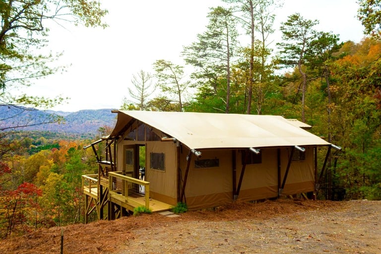 Luxury Safari Tent Near Great Smoky Mountains, Tennessee