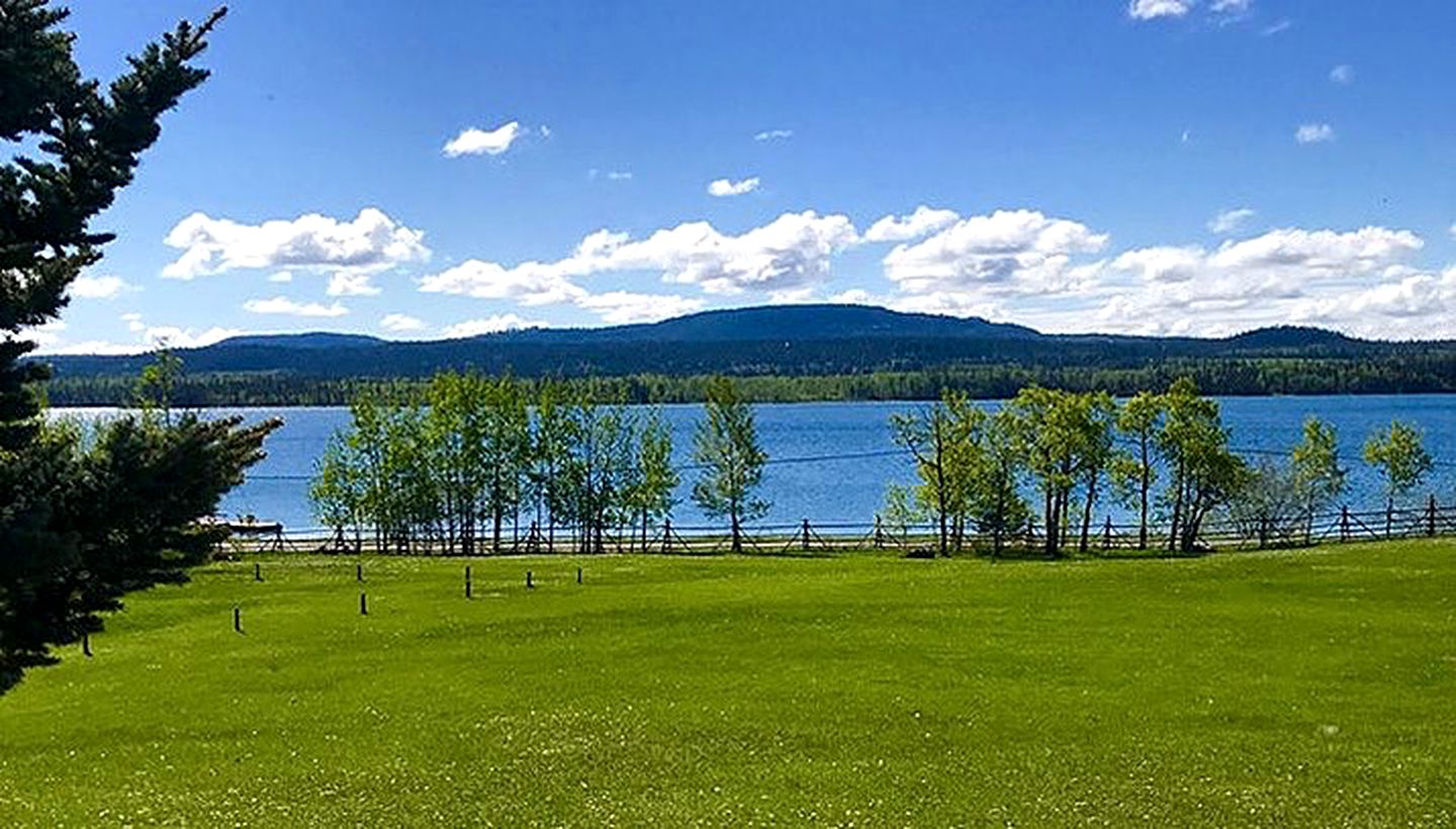 Rustic Lakeside Cabin Rental on Working Horse Ranch near 100 Mile House, British Columbia