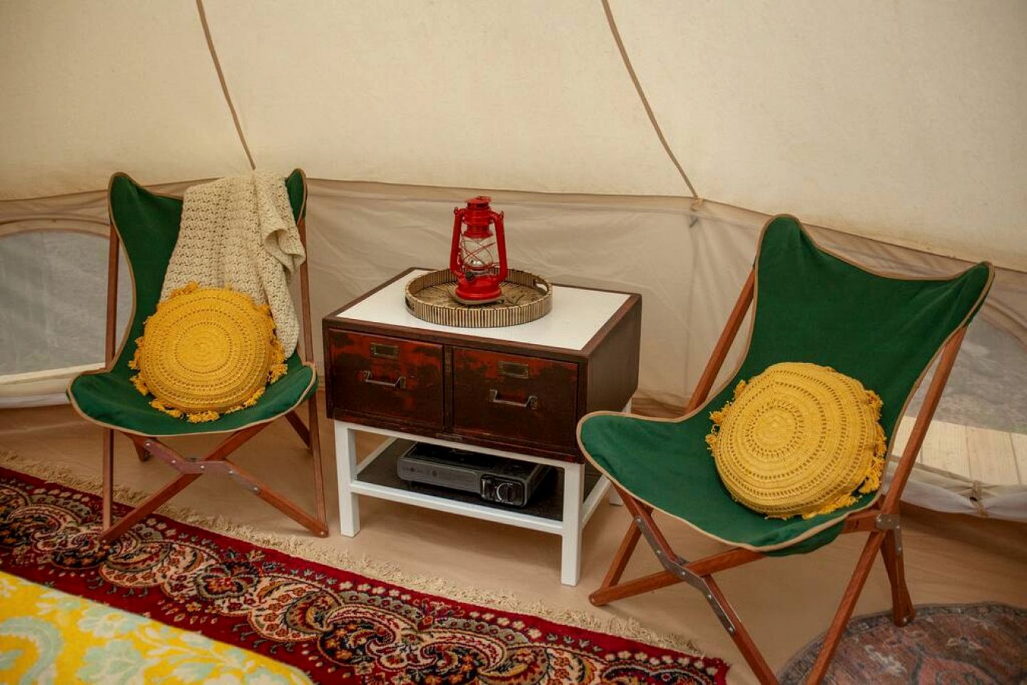 Unique Cozy Bell Tent with Wooden Deck in New York