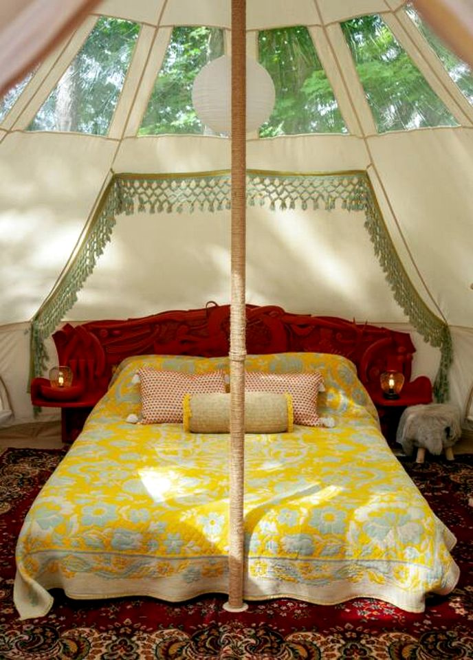 Unique Cozy Bell Tent with Wooden Deck in New York