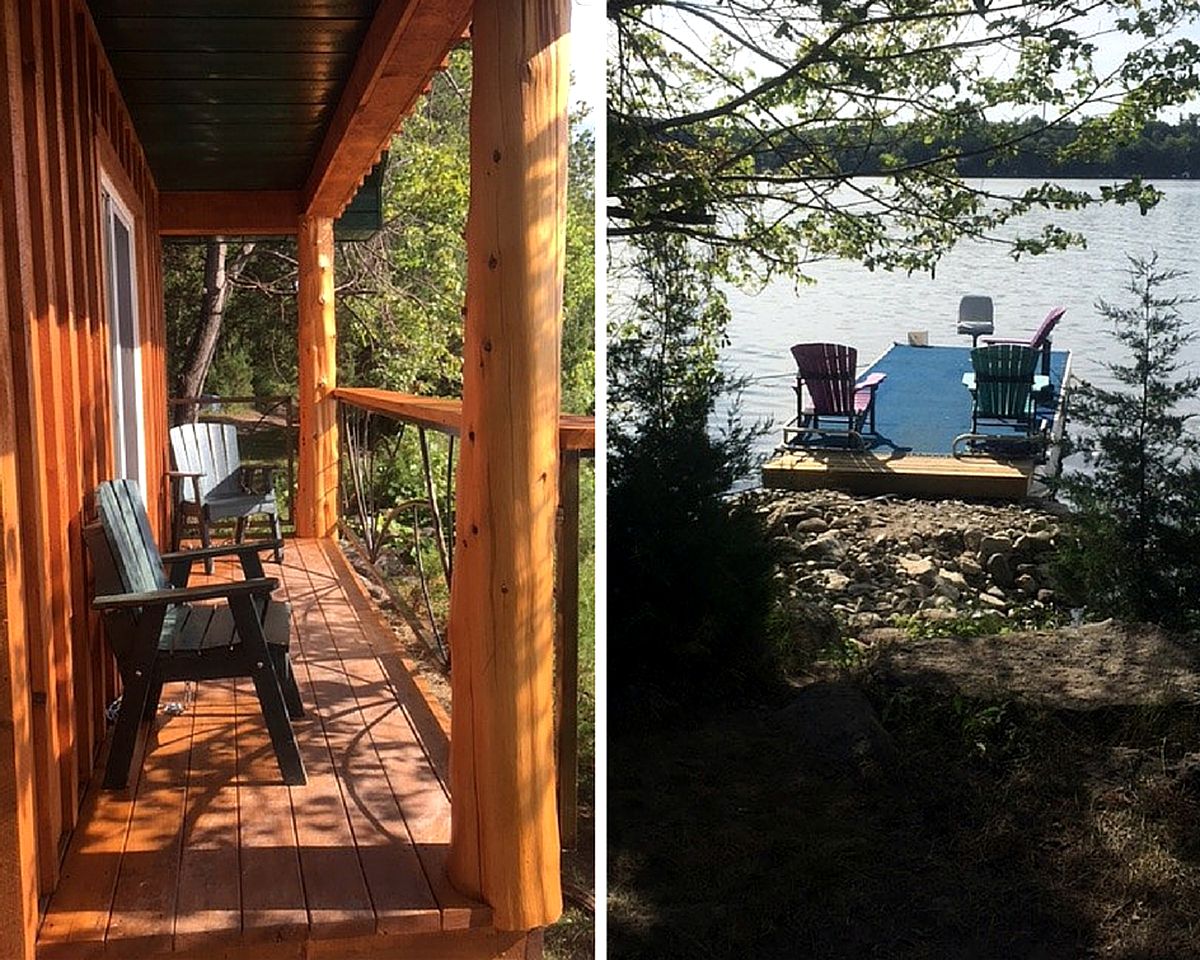 Rice Lake Lakeside Eco Cabins Rental on 25 Acre Island, Ontario, Canada