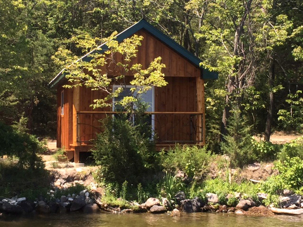 Rice Lake Lakeside Eco Cabins Rental on 25 Acre Island, Ontario, Canada