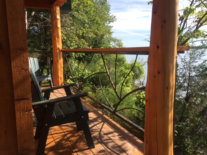Beautiful views over the lake from one of these luxury eco cabins