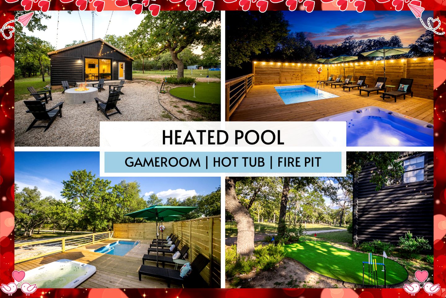 Luxury Fredericksburg Log Cabin with Heated Pool, Hot Tub & Game Room Near Main Street, Fredericksburg, TX
